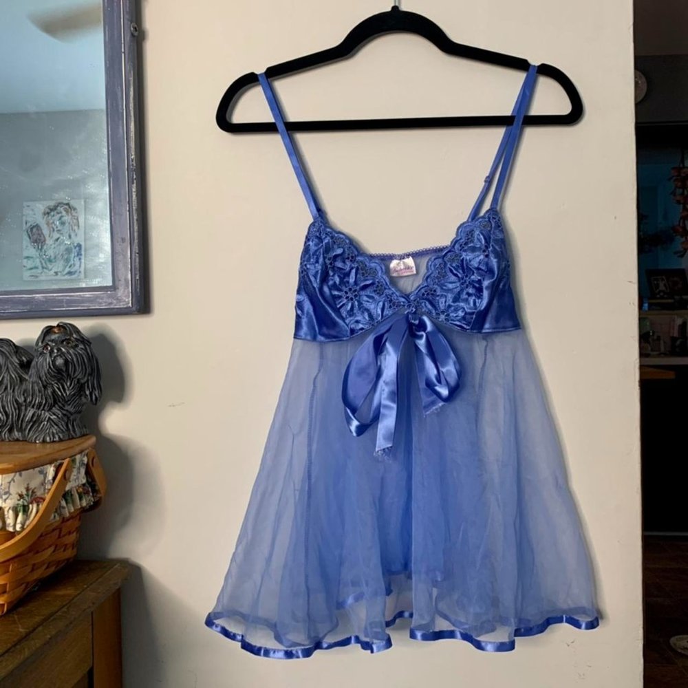 M, Frederick's of Hollywood Vintage 1980s babydoll lingerie cami